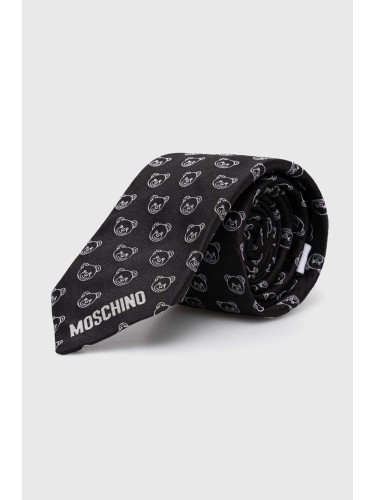 Копринена вратовръзка Moschino в тъмносиньо