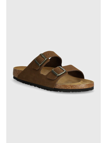 Велурени чехли Birkenstock Arizona в кафяво 1028280