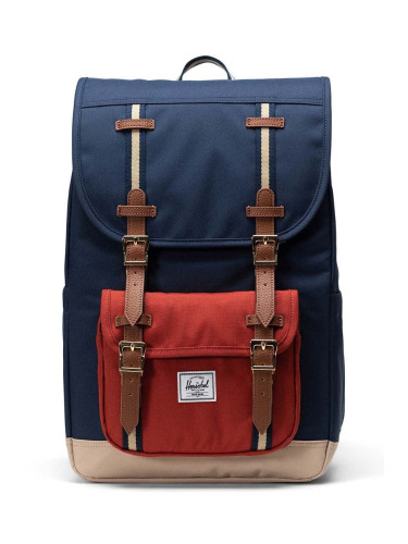 Раница Herschel Little America Mid Backpack в черно голям размер с изчистен дизайн