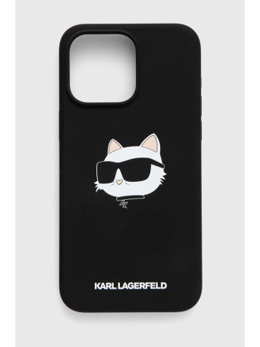 Кейс за телефон Karl Lagerfeld iPhone 15 Pro Max 6.7 в черно KLHMP15XSCHPPLK