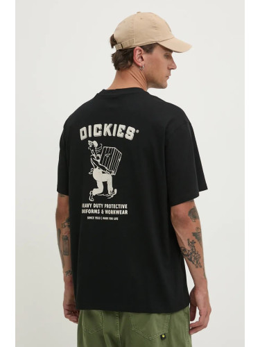 Памучна тениска Dickies BUILDER в черно с принт DK0A85SY