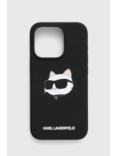 Кейс за телефон Karl Lagerfeld iPhone 15 Pro 6.1 в черно KLHMP15LSCHPPLK