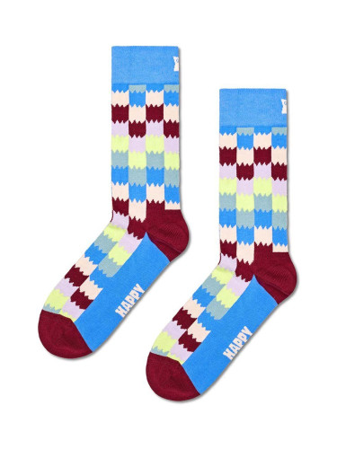 Чорапи Happy Socks Dizzy Check Sock в синьо P001558