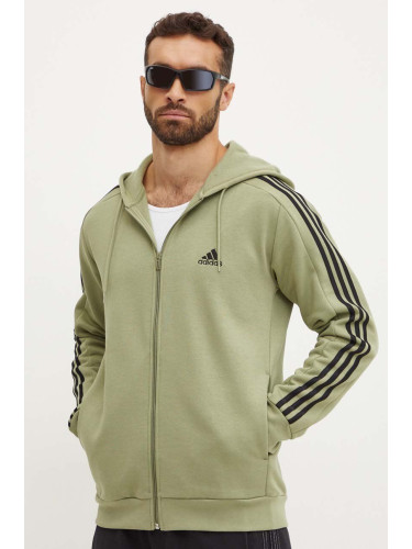 Суичър adidas Essentials в зелено с качулка с апликация JE0341