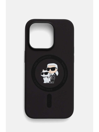 Кейс за телефон Karl Lagerfeld iPhone 14 Pro 6.1 в черно KLHMP14LSCMKCRHK