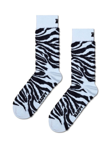 Чорапи Happy Socks Fluffy Zebra Sock в синьо P001306