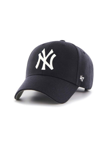 Шапка с козирка 47 brand MLB New York Yankees в тъмносиньо с апликация B-MVP17WBV-NYB