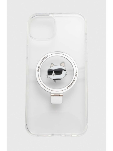 Кейс за телефон Karl Lagerfeld iPhone 15 Plus / 14 Plus 6.7 в бяло KLHMP15MHMRSCHH