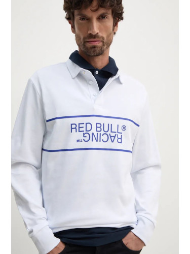 Памучна блуза с дълги ръкави Red Bull Racing x Pepe Jeans в бяло с принт RM540011