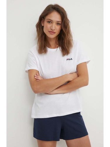 Памучна пижама Fila в бяло от памук FPS4180