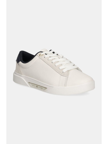 Кожени маратонки Tommy Hilfiger CHIC COURT SNEAKER в бяло FW0FW08123