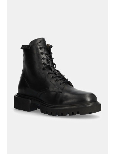 Кожени обувки AllSaints Vaughan Boot в черно M049FB