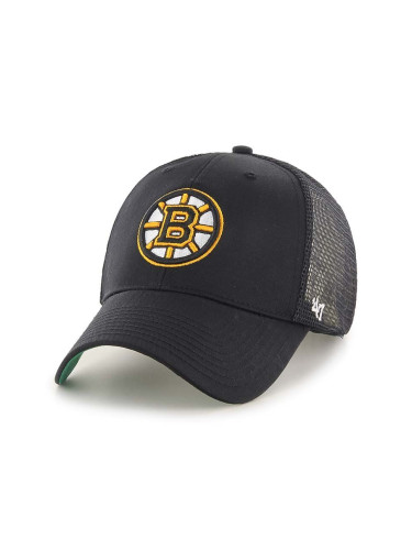 Шапка с козирка 47 brand NHL Boston Bruins в черно с апликация H-BRANS01CTP-BKB