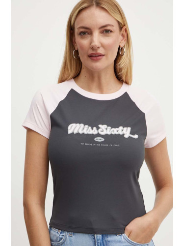 Тениска Miss Sixty 6L2SJ1480000 SJ1480 в сиво 6L2SJ1480000