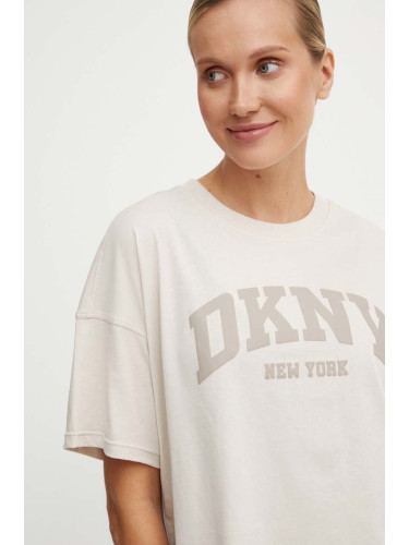 Памучна тениска Dkny в бежово DP4T9945