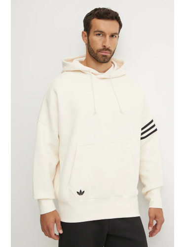 Суичър adidas Originals Neuclassics Hoodie в бежово с качулка с апликация JF9141