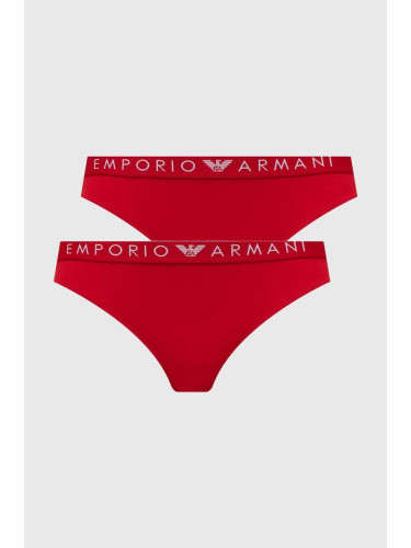 Бикини Emporio Armani Underwear (2 чифта) в червено 163334 4F227