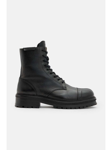 Кожени обувки AllSaints Hank Boot в черно M004FB