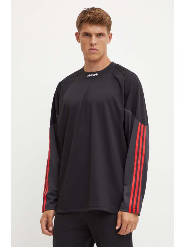 Блуза с дълги ръкави adidas Originals в черно с десен IX9640