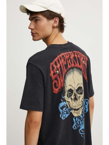 Памучна тениска Superdry в черно с принт M1012047A-8IT