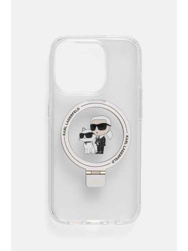 Кейс за телефон Karl Lagerfeld iPhone 15 Pro 6.1 в прозрачен цвят KLHMP15LHMRSKCH