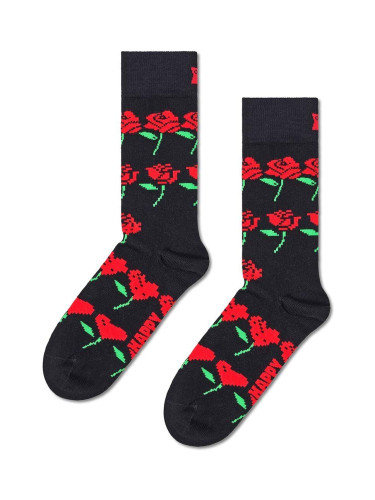 Чорапи Happy Socks Rose Hearts Sock в черно P001529