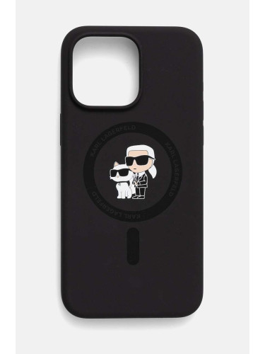 Кейс за телефон Karl Lagerfeld iPhone 15 Pro Max 6.7 в черно KLHMP15XSCMKCRHK