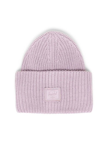 Шапка Herschel Juneau Beanie в лилаво от плътен трикотаж