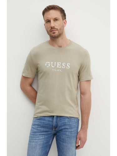 Тениска Guess в бежово с принт M4YI38 J1314