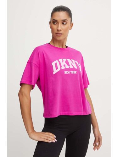 Памучна тениска Dkny в розово DP4T9945