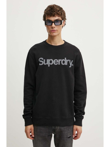 Памучен суичър Superdry в черно с принт M2013738A-02A