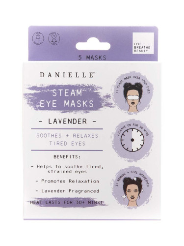 Лепенки за очи Danielle Beauty Lavender Steam Eye Mask (5 броя)