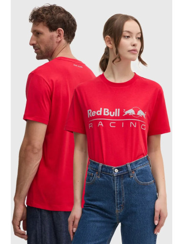 Памучна тениска Red Bull Racing x Pepe Jeans в червено с принт RU500005