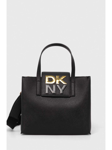 Кожена чанта Dkny в черно R42DYE39