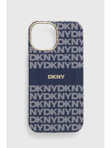 Кейс за телефон Dkny iPhone 15 / 14 / 13 6.1 в тъмносиньо DKHMP15SHRHSEB