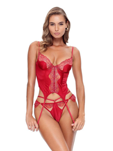 Корсет GOD SAVE QUEENS SCARLETT CORSET в розово от сатен с изчистен дизайн GSQ-54-170