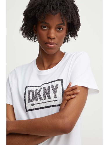 Памучна тениска Dkny в бяло DP4T9724