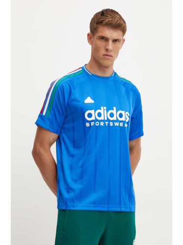 Тениска adidas Tiro в синьо с десен IY4508