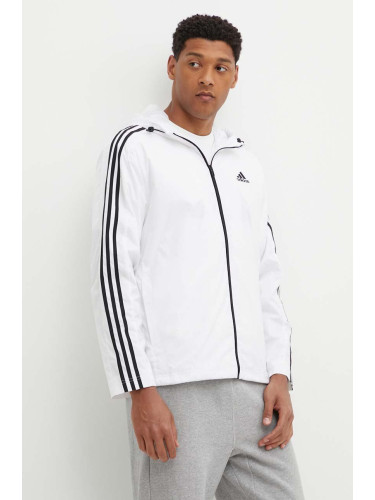 Яке adidas Essentials в бяло преходен модел IB0382