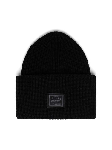 Шапка Herschel Juneau Beanie в черно от плътен трикотаж