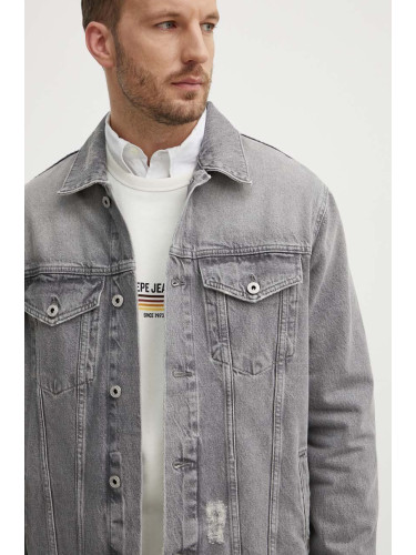 Дънково яке Pepe Jeans RELAXED JACKET в сиво преходен модел PM402972UI3