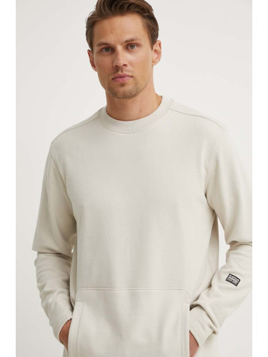Памучен суичър G-Star в бежово с изчистен дизайн D24680-D562