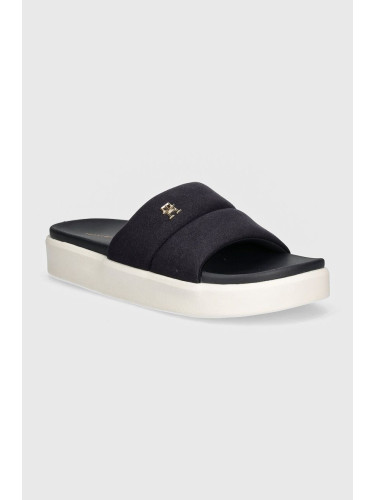 Чехли Tommy Hilfiger PLATFORM POOL SLIDE в тъмносиньо с платформа FW0FW08218