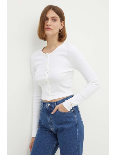 Жилетка Calvin Klein Jeans в бяло от лека материя J20J224057