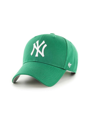 Шапка с козирка 47 brand MLB New York Yankees в зелено с апликация B-RAC17CTP-KY