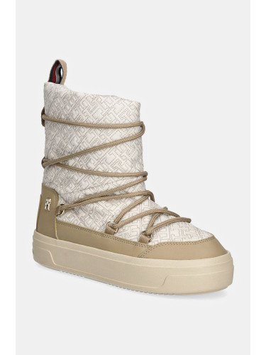 Апрески Tommy Hilfiger LACE-UP MONOGRAM SNOWBOOT в бежово FW0FW08430