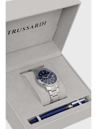 Часовник и писалка Trussardi в сребристо R2453147018