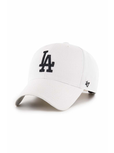 Шапка с козирка 47 brand MLB Los Angeles Dodgers в бяло с апликация B-RAC12CTP-WH