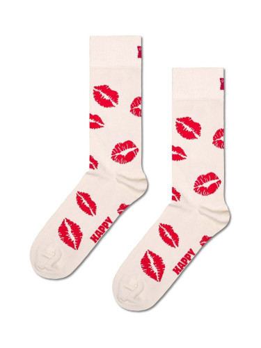 Чорапи Happy Socks Kisses Sock в бяло P001527