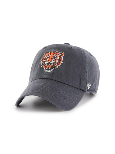 Памучна шапка с козирка 47 brand MLB Detroit Tigers в тъмносиньо с апликация BCPTN-RGW09GWSNL-VN57